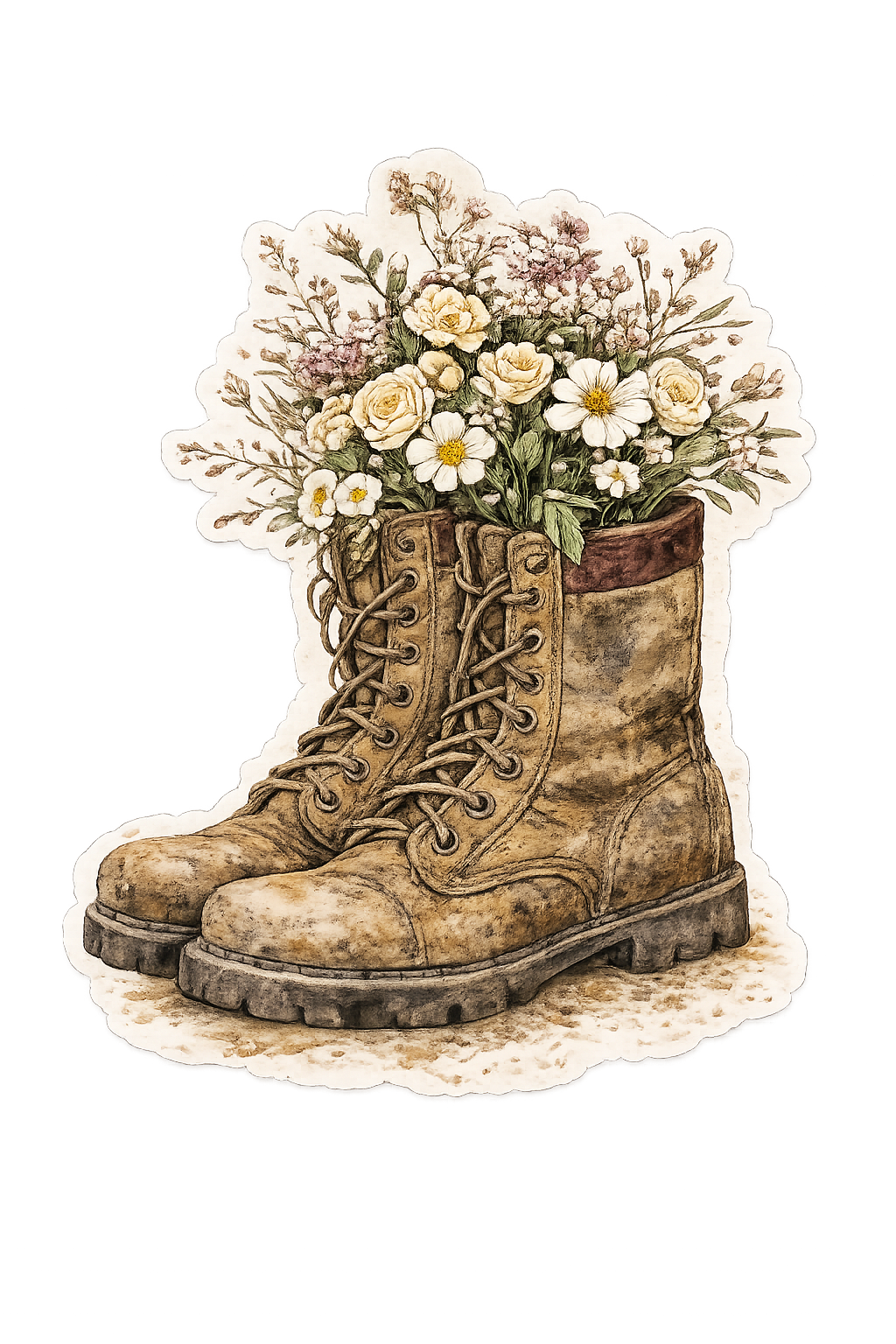 Floral Boots Magnet