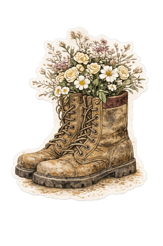 Floral Boots Magnet