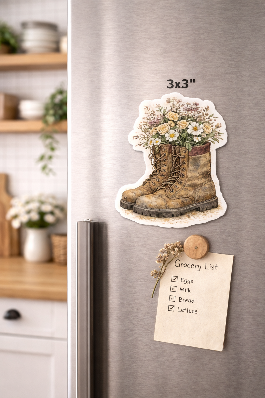 Floral Boots Magnet